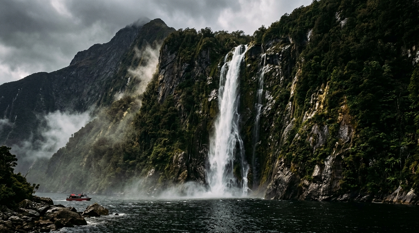 Stirling Falls Fiordland Landscape